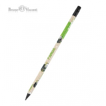 Карандаш Bruno Visconti HB ч/гр. с ластиком Kids Color. Панда,трехгранный,пластик. корпус арт.21-0072/06