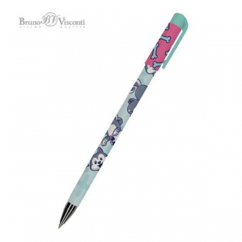 Ручка шариковая Bruno Visconti HappyWrite. KAWAII ANIMALS.Щеночек, 0,5мм, синяя арт.20-0215/57