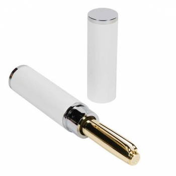 Ручка Bruno Visconti NAPOLI шарик.автомат.в круглом тубусе,1,0мм,синяя,корпус красн и зол,белый футляр арт.20-0383/042