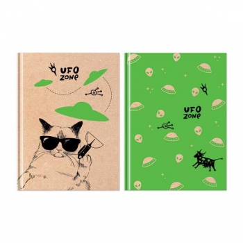 Блокнот А6 80л. бизнес BG UFO zone, клетка, твердая обложка с мат. ламинацией арт.ББ6т80_лм 11175