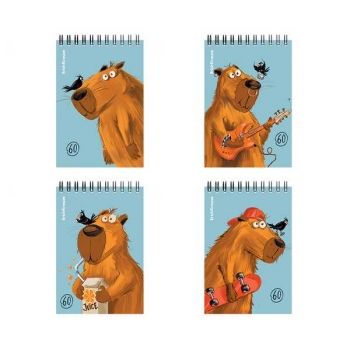 Блокнот А6 60л на гребне ErichKrause Happy Capy в клетку арт.53124