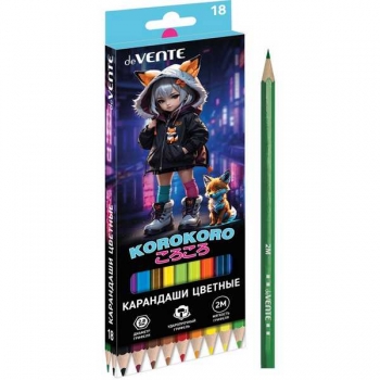 Карандаши deVENTE 18цв Korokoro 2М, шестигранные, в карт.уп. арт.5023534 Карандаши deVENTE 18цв Korokoro 2М, шестигранные, в карт.уп. арт.5023534