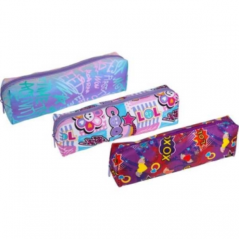 Пенал мягкий прямоугольный 200х70х35 Attomex Fashion, текстильный с рис., ассорти 3 дизайна арт.7029533