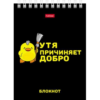 Блокнот А6 40л на гребне Hatber УтяКря в клетку, ассорти 6 видов арт.40Б6В1гр/079618
