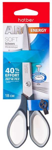 Ножницы Hatber START SOFT, 18см, в картонном блистере с е/п арт.SC_061314 Ножницы Hatber START SOFT, 18см, в картонном блистере с е/п арт.SC_061314