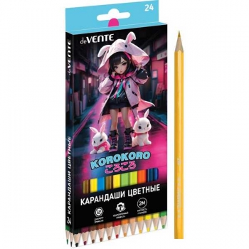 Карандаши deVENTE 24цв Korokoro 2М, шестигранные, в карт. уп. арт.5024534
