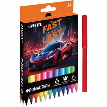 Фломастеры deVENTE 24 цв. в картонной упаковке Fast Or Last, арт.5083532