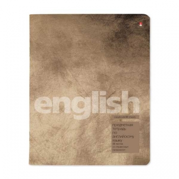 Тетрадь 48л в клетку предметная Альт STONE COLOR Английский язык, матовая ламинация, конгрев  арт.7-48-1358/08