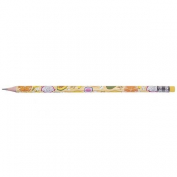 Карандаш Hatber HB ч/гр. с ластиком Papaya, круглый корпус, ассорти арт.BL_079537