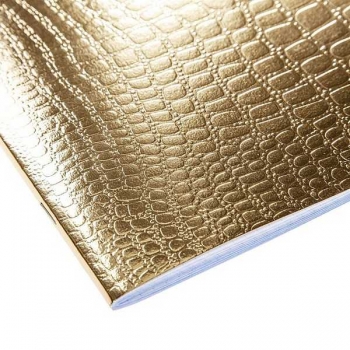 Тетрадь 48л в клетку Hatber, бумвинил METALLIC тиснение CROCO золото арт.48Т5бвВ1/065833