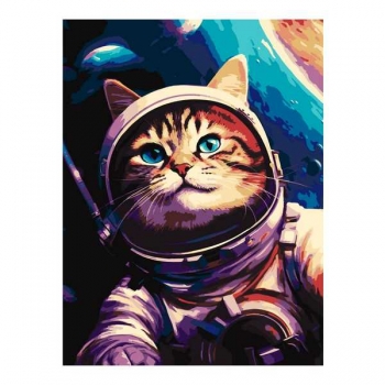Набор для рисования по номерам, картина 41х50 см Космонавт (основа на карт, краски, кисть) арт.Кпн-403
