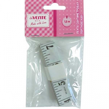 Сантиметр-рулетка портновский deVENTE 1,5 м x 2 см, в пластиковом пакете с подвесом арт.8000413