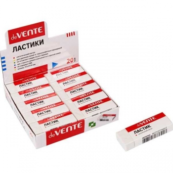 Ластик deVENTE 57*21*10мм, прямоугольный белый, в инд.упак. арт. 4070702