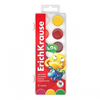 Акварель ErichKrause Kids Space Animals 12 цветов медовая с УФ защитой яркости арт.61360 Акварель ErichKrause Kids Space Animals 12 цветов медовая с УФ защитой яркости арт.61360