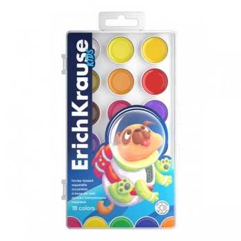 Акварель ErichKrause Kids Space Animals 18 цветов медовая с УФ защитой яркости арт.61361 Акварель ErichKrause Kids Space Animals 18 цветов медовая с УФ защитой яркости арт.61361