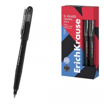 Ручка гелевая ErichKrause G-Glass Stick Original, 0.5, игольч. узел, черная арт.61302 Ручка гелевая ErichKrause G-Glass Stick Original, 0.5, игольч. узел, черная арт.61302