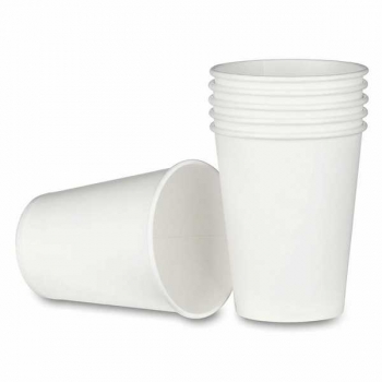 Стаканы одноразовые бумажные WELDAY 250мл, набор 50шт., однослойные, белые, хол/гор арт.608810