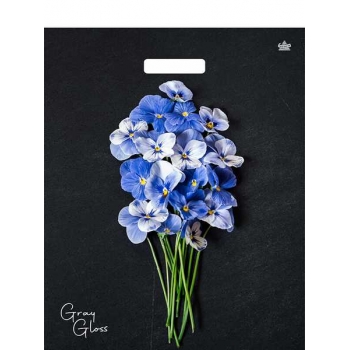 Мешок 48х39см ПВД 50мкм  с вырубной ручкой, Грэй Глосс  Анютины глазки арт.н00229690