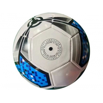 Мяч футбольный, №5, окружность 68-70см, 280-300г., PVC, белый с синим  арт.МБ-2418