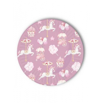 Тарелки одноразовые бумажные Карусель, набор 6шт., d=18см. арт.ТМ-2126