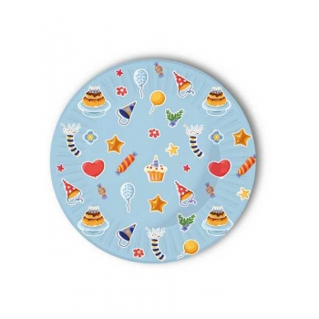 Тарелки одноразовые бумажные Торжество, набор 6шт., d=18см. арт.ТМ-2127