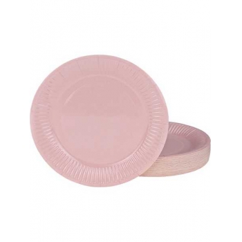 Тарелки одноразовые бумажные Розовый, набор 50шт., d=18см. арт.ТГ-7041