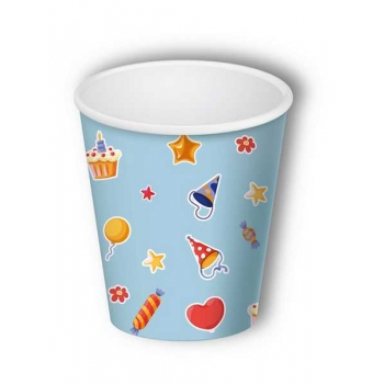 Стаканы одноразовые бумажные Торжество 250мл, набор 6шт., хол/гор, флоупак арт.СТ-2119