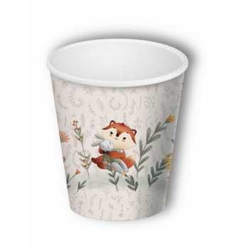 Стаканы одноразовые бумажные Лисички 250мл, набор 6шт., хол/гор, флоупак арт.СТ-2113