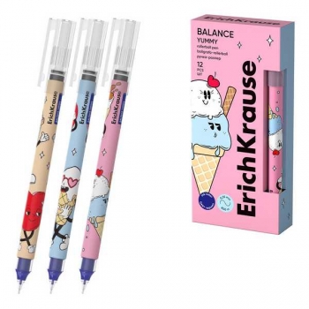 Ручка-роллер ErichKrause Balance Stick Yummy 0,5мм, синяя арт.63151 Ручка-роллер ErichKrause Balance Stick Yummy 0,5мм, синяя арт.63151