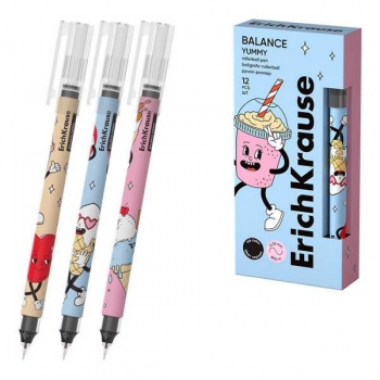 Ручка-роллер ErichKrause Balance Stick Yummy 0,5мм, черная арт.63152 Ручка-роллер ErichKrause Balance Stick Yummy 0,5мм, черная арт.63152