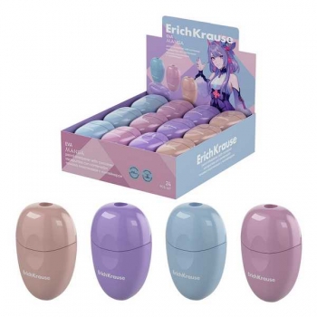 Точилка пластиковая ErichKrause на одно отверстие Eva, Manga, с контейнером, ассорти арт.60036 Точилка пластиковая ErichKrause на одно отверстие Eva, Manga, с контейнером, ассорти арт.60036