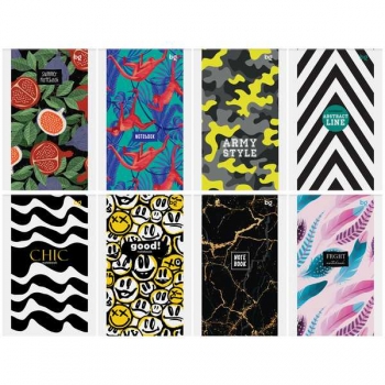 Блокнот А6 48л на скрепке BG Микс. Ассорти в клетку арт.Б6ск48 62649