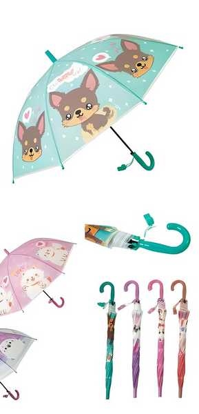 Зонт детский 50см Любимый питомец  со свистком, ПВХ, в пакете, цвет микс арт. ЗНТ-2428