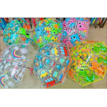 Зонт детский 50см с прозрачным куполом со свистком, ПВХ, в пакете, цвет микс арт. AN01182