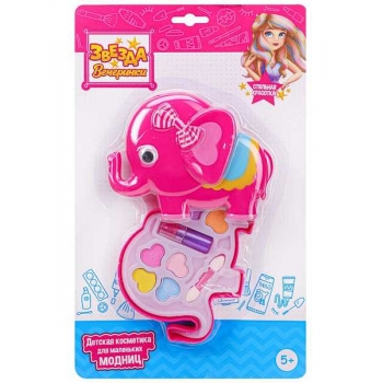 Набор детской косметики Слоник,тени для век 6шт,губная помада 1шт,апликатор 1 шт,блистер с европодв. арт.КС-4768