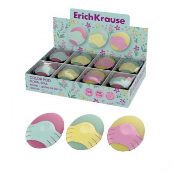 Ластик ErichKrause Color Pod Floral Soul, в пластиковом футляре, ассорти арт.63066 Ластик ErichKrause Color Pod Floral Soul, в пластиковом футляре, ассорти арт.63066