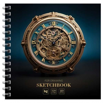 Скетчбук-блокнот 170*170 40л. на гребне BG Steampunk.Time, 120г/м2, глянцевая ламинация, фольга арт.Скв40гр_58080 Скетчбук-блокнот 170*170 40л. на гребне BG Steampunk.Time, 120г/м2, глянцевая ламинация, фольга арт.Скв40гр_58080