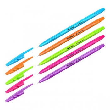 Ручка шариковая Berlingo Tribase Neon, 0.7мм, синяя, цвет корпуса ассорти арт.CBp_70932 Ручка шариковая Berlingo Tribase Neon, 0.7мм, синяя, цвет корпуса ассорти арт.CBp_70932