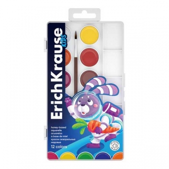 Акварель ErichKrause Kids Space Animals 12 цветов с палитрой и кистью медовая с УФ защитой яркости арт.61363 Акварель ErichKrause Kids Space Animals 12 цветов с палитрой и кистью медовая с УФ защитой яркости арт.61363