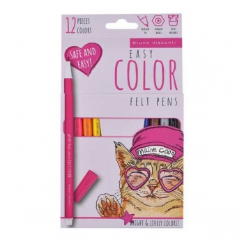 Фломастеры Bruno  Visconti 12цв EASY COLOR, в картонной уп.  арт.32-0060