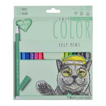 Фломастеры Bruno  Visconti 18цв EASY COLOR, в картонной уп. арт.32-0061