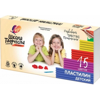 Пластилин Школа творчества 15 цветов, 300г, со ст. арт.29С 1764-08 Пластилин Школа творчества 15 цветов, 300г, со ст. арт.29С 1764-08