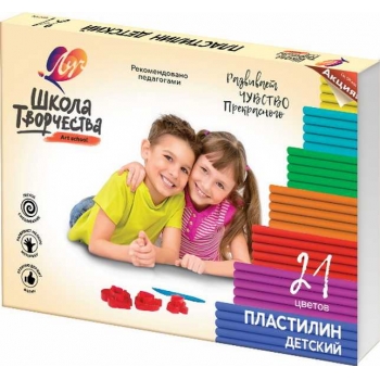 Пластилин Школа творчества 21 цвет, 420г, со ст. арт.29С 1765-08