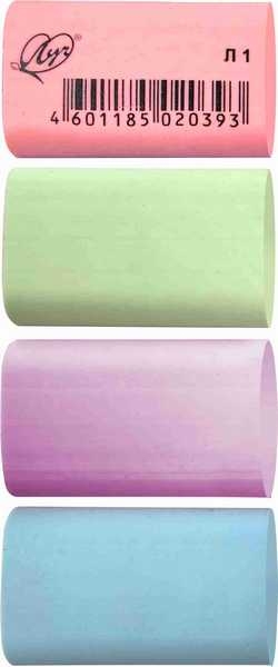 Ластик Л1 (35*22*10 мм), пастельный цвет, в ассортименте арт.34С 2262-08