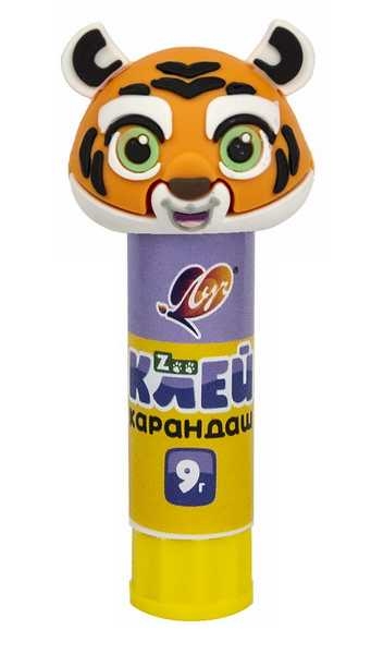 Клей-карандаш Луч ZOO 09г. с фигурным колпачком в карт. дисплее, ассорти арт.34С 2258-08