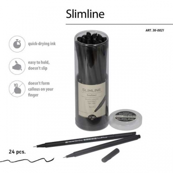 Ручка капиллярная Bruno Visconti Slimline, 0.36мм, черная арт.36-0021