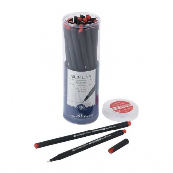 Ручка капиллярная Bruno Visconti Slimline, 0.36мм, красная арт.36-0036