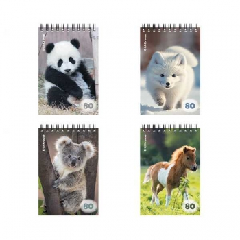 Блокнот А6 80л на гребне ErichKrause Пушистики в клетку арт.54297