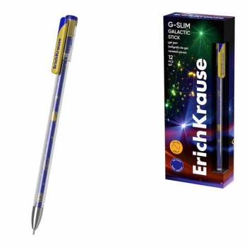Ручка гелевая ErichKrause G-Slim Stick Galactic, 0.5, игольч. узел, синяя арт.63693 Ручка гелевая ErichKrause G-Slim Stick Galactic, 0.5, игольч. узел, синяя арт.63693