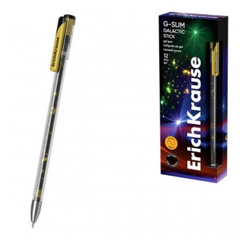 Ручка гелевая ErichKrause G-Slim Stick Galactic, 0.5, игольч. узел, черная арт.63694 Ручка гелевая ErichKrause G-Slim Stick Galactic, 0.5, игольч. узел, черная арт.63694